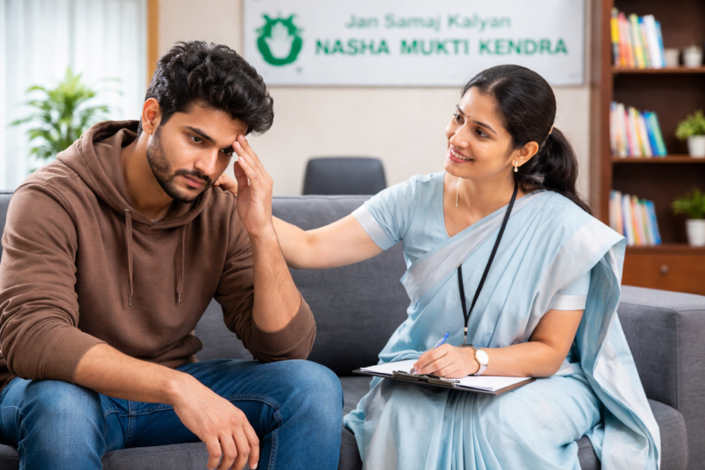 Drug addiction signs and recovery support at Jan Samaj Kalyan Nasha Mukti Kendra