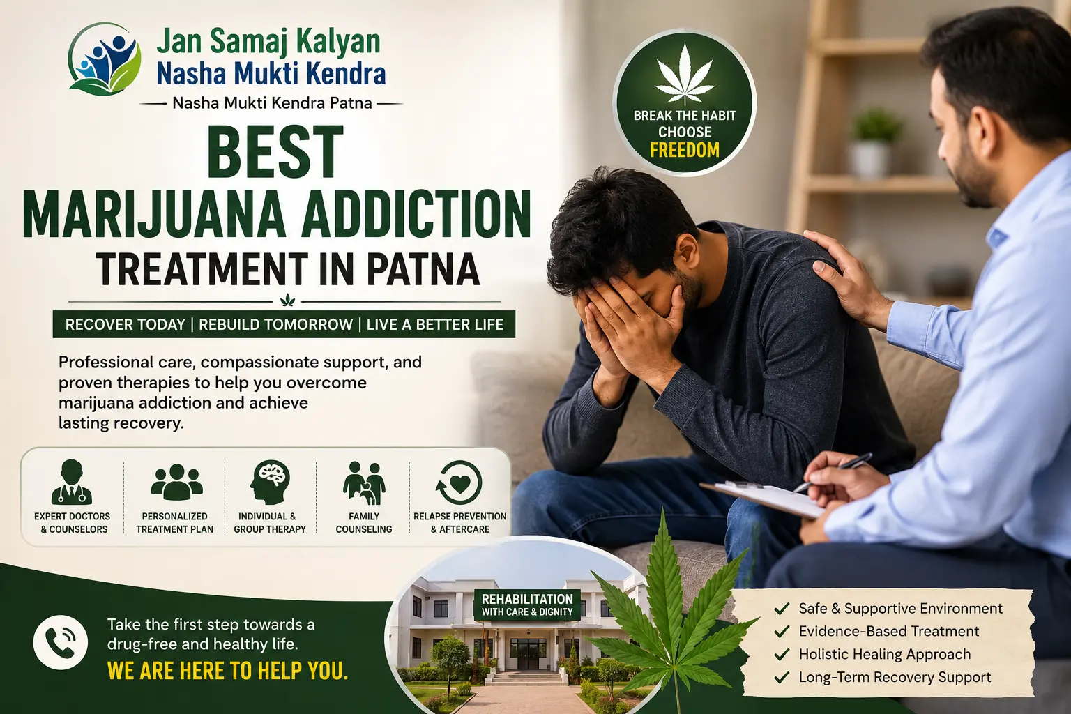 Professional marijuana addiction counseling and rehabilitation program