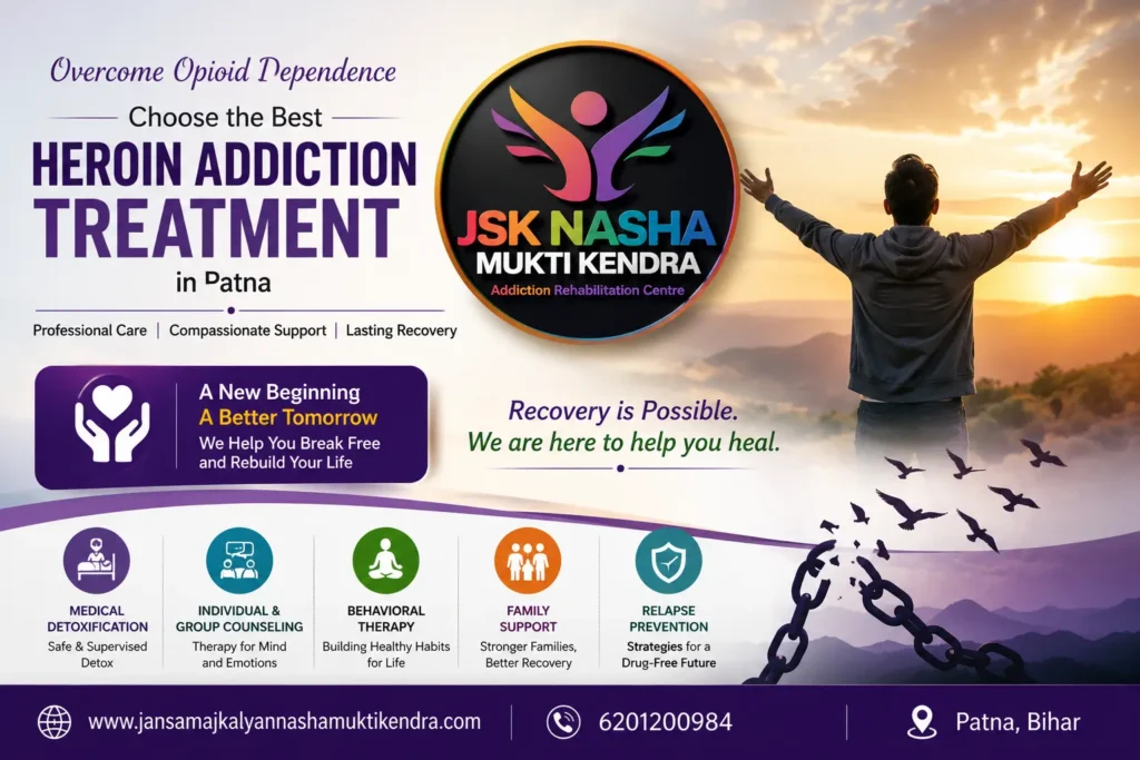 Best Heroin Addiction Treatment in Patna with medical detox, counseling, rehabilitation, and compassionate support for lasting opioid addiction recovery.