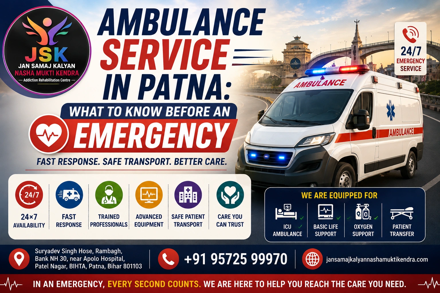 Ambulance Service in Patna for emergency medical transport and patient care