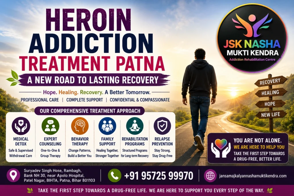 Heroin Addiction Treatment Patna for professional recovery and rehabilitation support