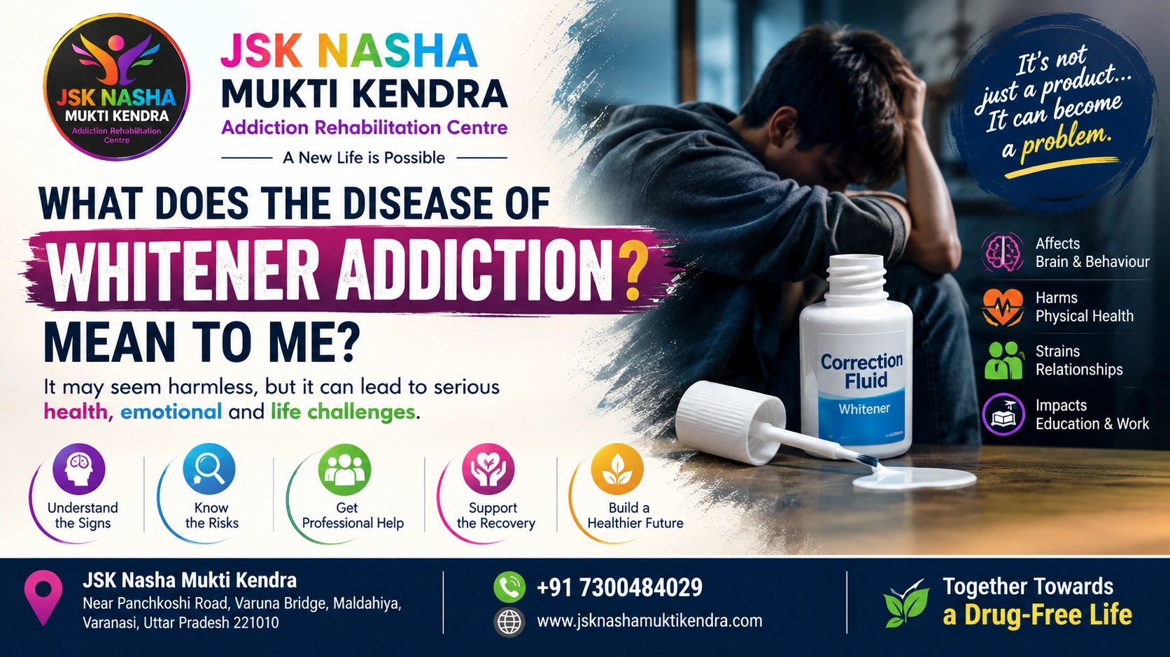 What does whitener addiction mean and its health risks